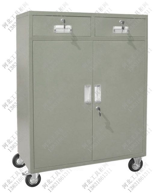 工具柜销售厂家48 移动二屉二门工具柜价格,两屉移动工具柜,铁皮移脚轮工具柜生产厂家