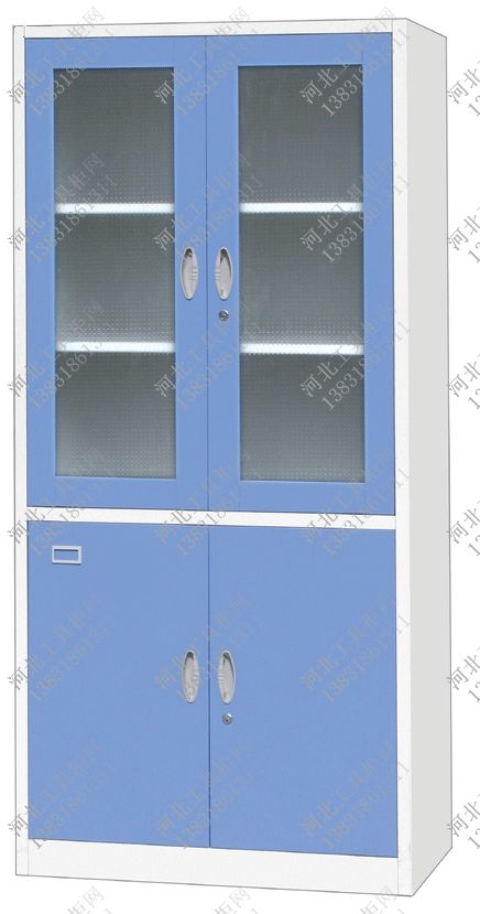 玻璃门工具橱,上面玻璃下铁门工具柜,定做玻璃金属工具箱