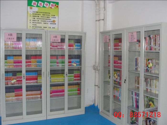 玻璃门图书柜,阅览室图书架,玻璃移门图书架