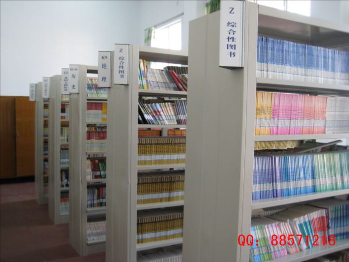 钢制综合图书架,连排多用图书架,铁皮六层图书架