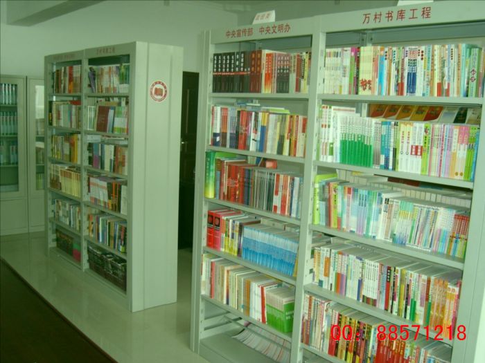 图书库钢制书架,双柱双面图书架