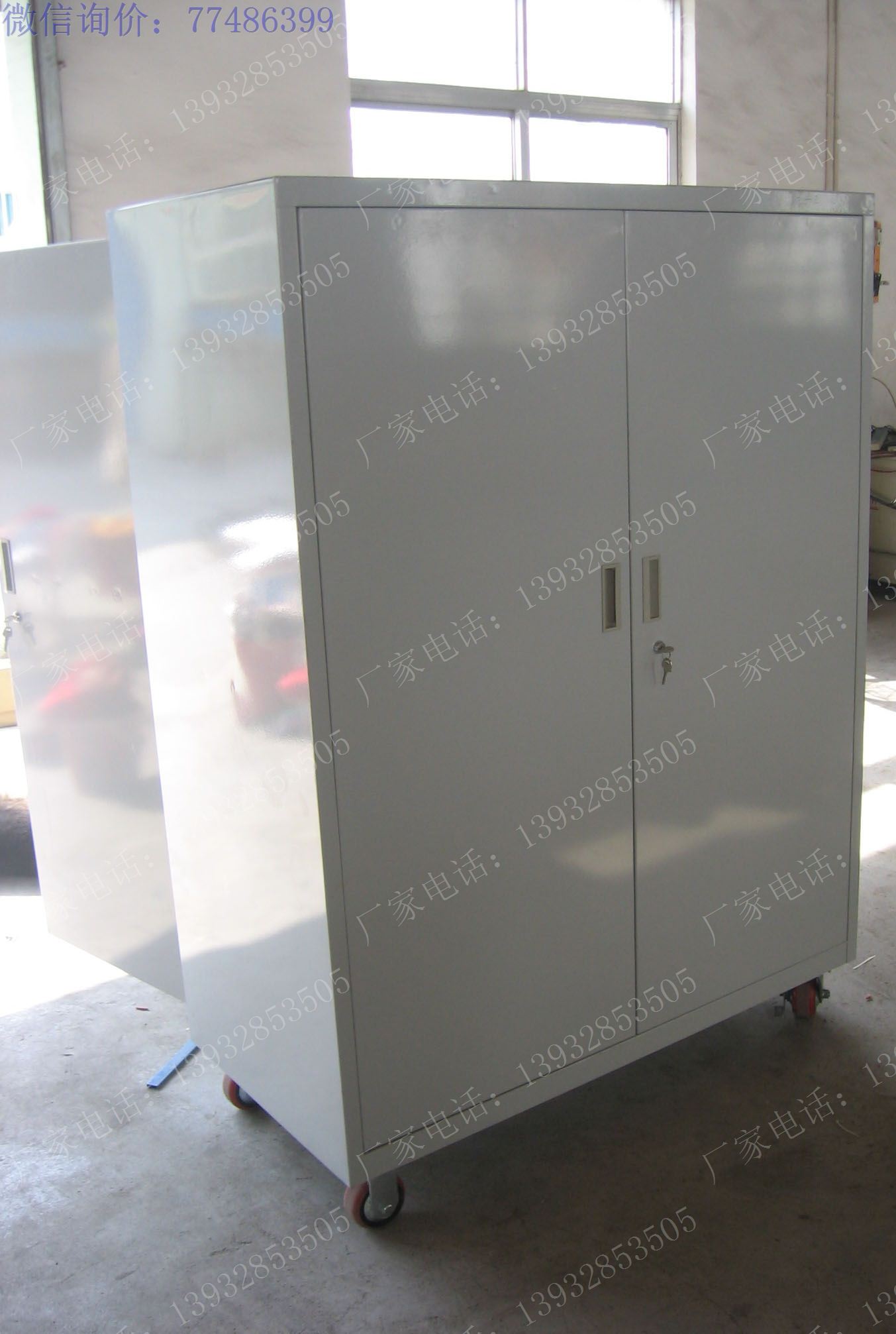 工具柜销售厂家191 前后双门工具柜,车间用前后带门工具橱,移动式工具存放柜