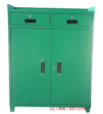工具橱图片10 绿色双屉工具柜,绿门铁皮工具橱,双屉二门带沿工具柜